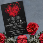 Rood- en zwarte Rozen Boterfly bruiloft Kaart