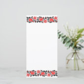 Rood en Zwarte Rozen Kruissteekpatroon (Staand voorkant)