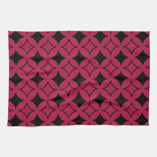 Rood- en zwarte schild theedoek