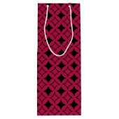 Rood- en zwarte schild wijn cadeautas (Achterkant)