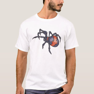 Rood- en zwarte spin t-shirt