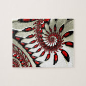 Rood- en zwarte spiraalfractal legpuzzel (Horizontaal)