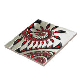 Rood- en zwarte spiraalfractal tegeltje (Zijkant)
