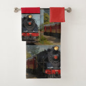 Rood- en zwarte spoorweg bad handdoek (Insitu)