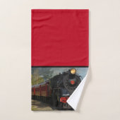 Rood- en zwarte spoorweg bad handdoek (Handdoek)