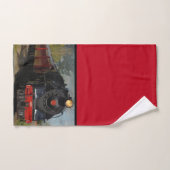 Rood- en zwarte spoorweg bad handdoek (Handdoek)