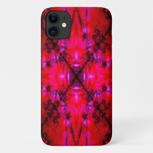 Rood- en zwarte-sterkaleidoscooppatroon Case-Mate iPhone case (Achterkant)