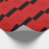 Rood- en zwarte streep pretkerst, naam cadeaupapier (Hoek)