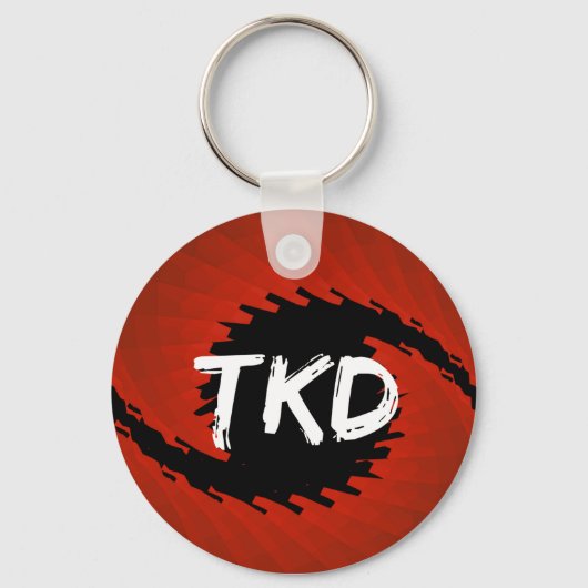 Rood- en zwarte TKD-orkaan Sleutelhanger (Voorkant)