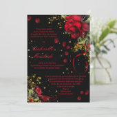 Rood- en zwarte uitnodiging van de Quince (Staand voorkant)