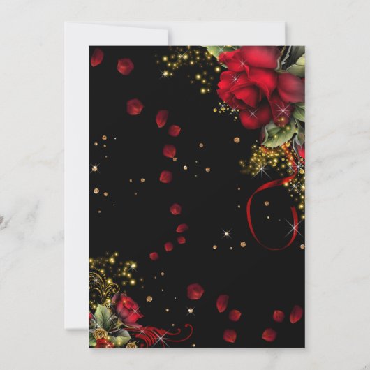 Rood- en zwarte uitnodiging van de Quince (Achterkant)