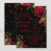 Rood- en zwarte uitnodiging van de Quince (Voorkant / Achterkant)