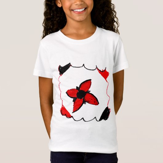 Rood- en zwarte ventilatorschets - Kunst voor kind T-shirt (Voorkant)