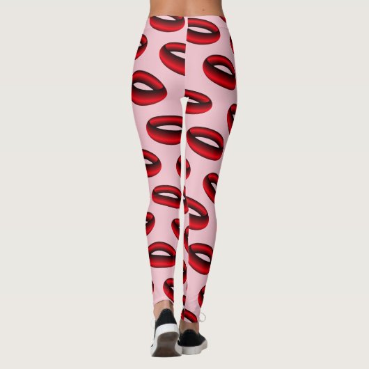 Rood- en zwarte verloopringen leggings (Achterkant)