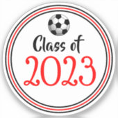 Rood- en zwarte Voetbalklasse Jaar Afstuderen Sticker (Voorkant)