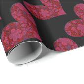 Rood- en zwarte wand Stoodle Glitter Heart Wrappin Cadeaupapier (Rol Hoek)