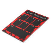 Rood- en zwarte-wegafdrukken weeknotities notitieblok (Schuin)