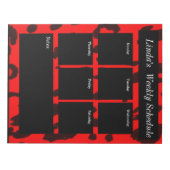 Rood- en zwarte-wegafdrukken weeknotities notitieblok (Voorkant)