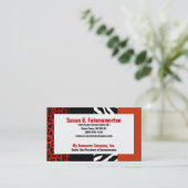 Rood- en zwarte Zebra en luipaard Visitekaartje (Staand voorkant)