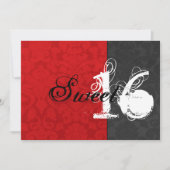 Rood- en zwarte zestien uitnodigingen (Voorkant)