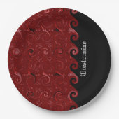 Rood- en zwarte zweetvlekken Papieren Borden Papieren Bordje (Voorkant)