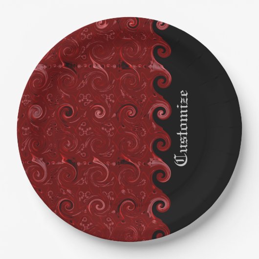 Rood- en zwarte zweetvlekken Papieren Borden Papieren Bordje (Voorkant)