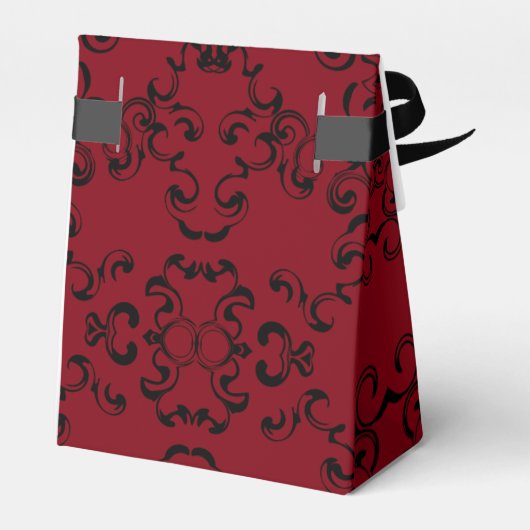 Rood- en zwarte-zwijn Gothic Weddenschap Bedankdoosjes (Achterkant)