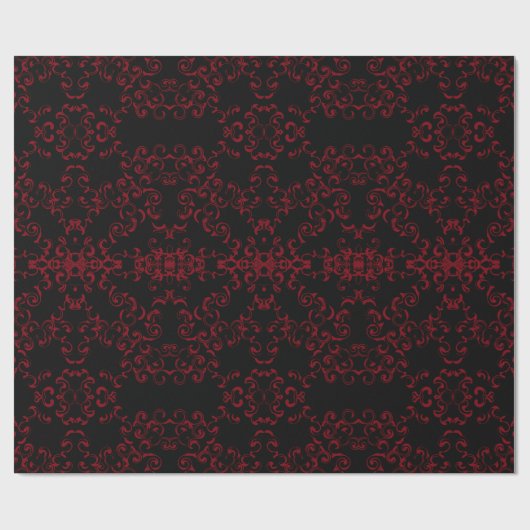 Rood- en zwarte-zwijn Gothic Weddenschap Cadeaupapier (Vlak)