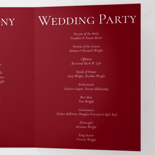 Rood- en zwarte-zwijn Gothic Weddenschap Drieluik Programma (Binnenzijde laatst)