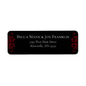 Rood- en zwarte-zwijn Gothic Weddenschap Etiket (Voorkant)