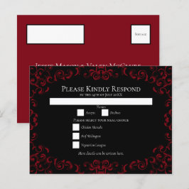 Rood- en zwarte-zwijn Gothic Weddenschap Feestdagenkaart