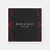 Rood- en zwarte-zwijn Gothic Weddenschap Servet (Voorkant)