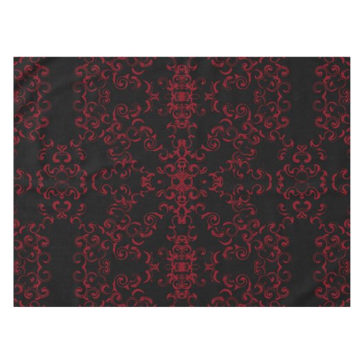 Rood- en zwarte-zwijn Gothic Weddenschap Tafelkleed (Voorkant (Horizontaal))