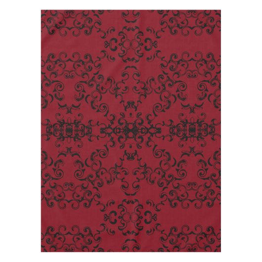 Rood- en zwarte-zwijn Gothic Weddenschap Tafelkleed (Voorkant)