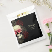 Rood Enge bloemendonkere humeurige gotische schede Bedankzakje (Gezegeld)