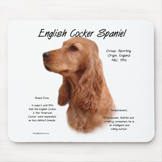 Rood Engels Cocker Spaniel Geschiedenis Muismat (Voorkant)