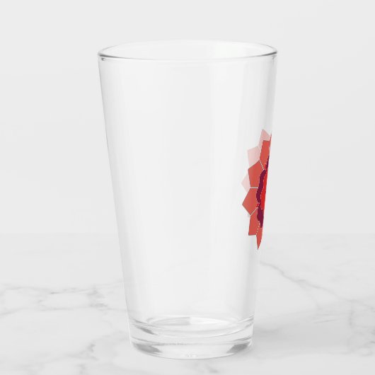 Rood enkelvoudig pint glas (Rechts)