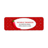Rood epper Festive Return Address Label (Voorkant)