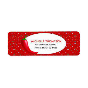 Rood epper Festive Return Address Label