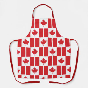 Rood esdoornblad Canadese vlag patroon Schort