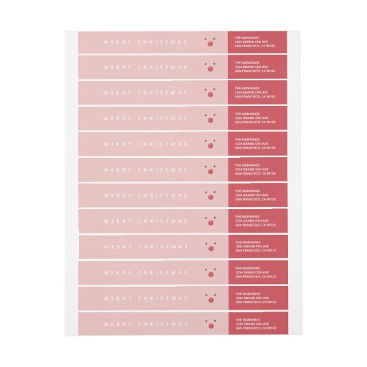 Rood etiket met rode neus kerstomslag rendier (Vel)