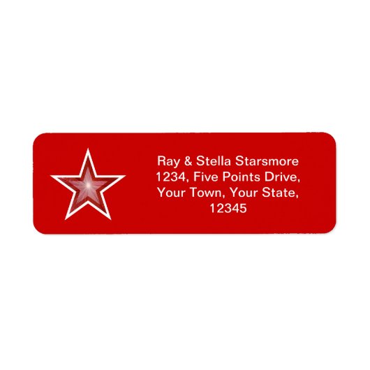 Rood etiket rood Star-retouradres (Voorkant)