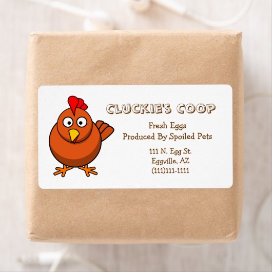 Rood etiket van eieren (Insitu)