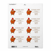 Rood etiket van eieren (Full Sheet)