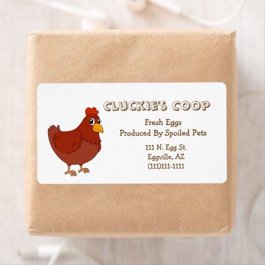 Rood etiket van eieren (Insitu)