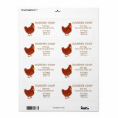 Rood etiket van eieren (Full Sheet)