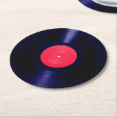 Rood etiket vinylfaux ronde kartonnen onderzetter (Gebogen)