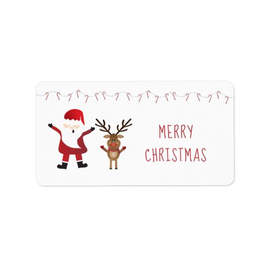 Rood etiket voor kerstkerstmanrenrendiersnoeren (Voorkant)