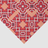 Rood etnisch Bohemiaans Arabesque Geometric Patroo Tissuepapier (Detail)