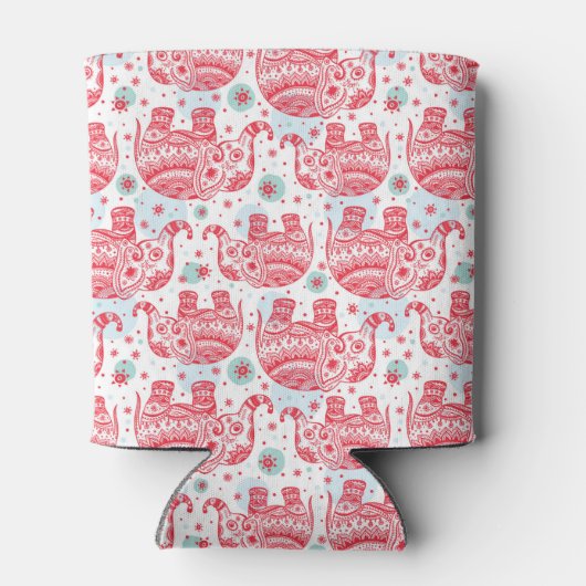 Rood etnisch olifantenpatroon blikjeskoeler (Achterkant)